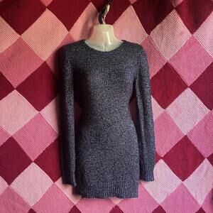 sparkly grey mini sweater dress